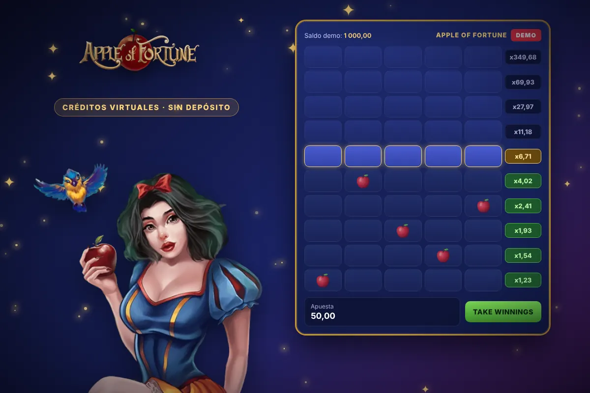 Apple of Fortune demo gratis con créditos virtuales